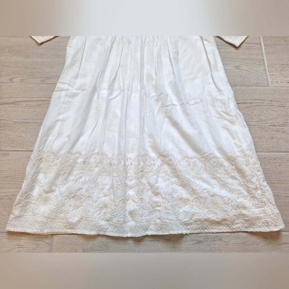 Sundance Nicolette embroidered V-neck white cotton dress with embroidery - XS - Picture 7 of 13
